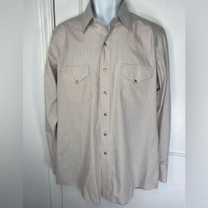 Vintage Miller Western Wear Denver Colorado Striped Shirt w Pearl Snap Buttons